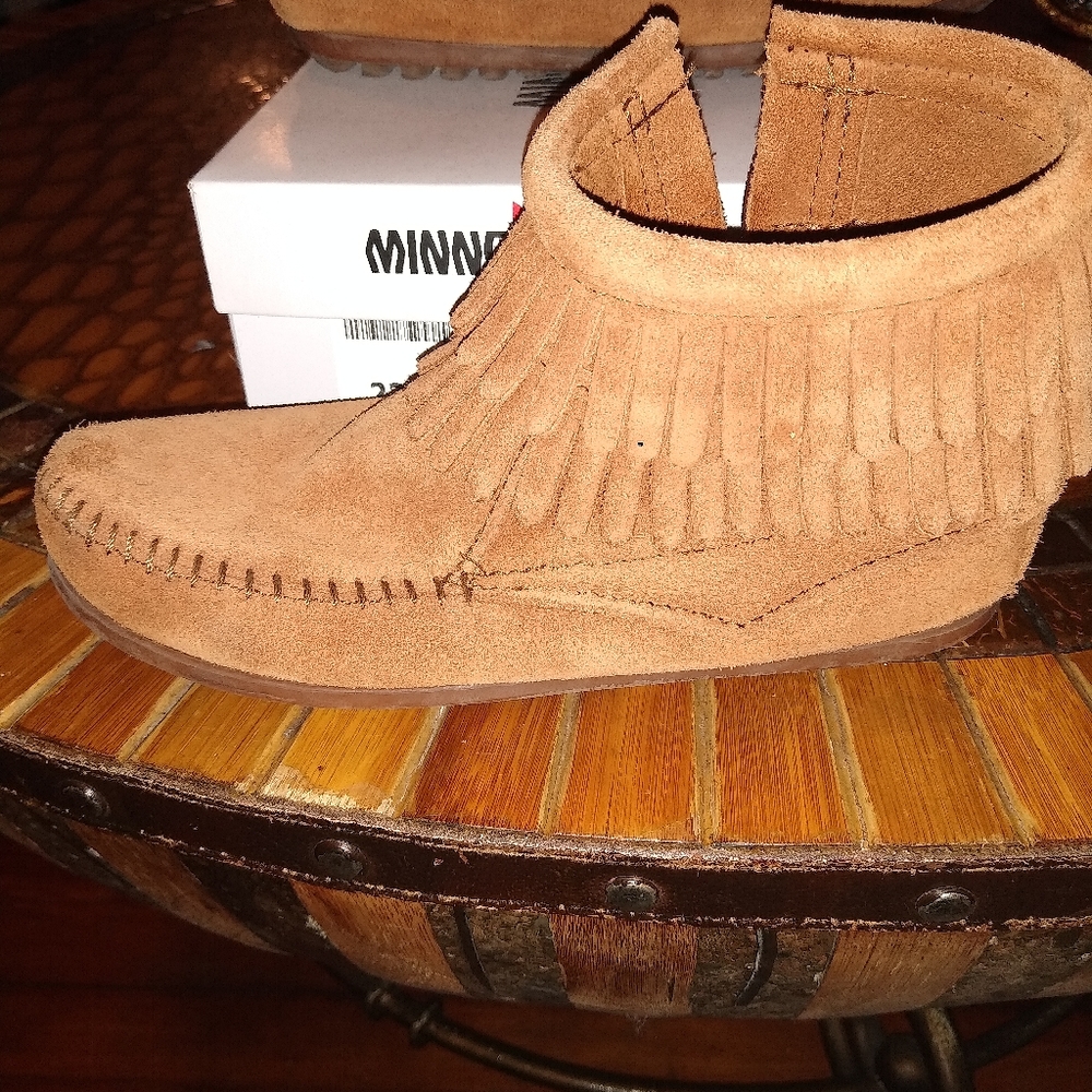 Minnetonka Fringe Ankle Boots